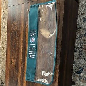 Elegant Teal Mahjong Clear Tile Bag